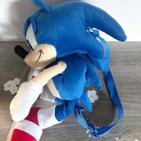 Sonic the Hedgehog 18” Blue Plush Kids Backpack SEGA EUC - Picture 5 of 6